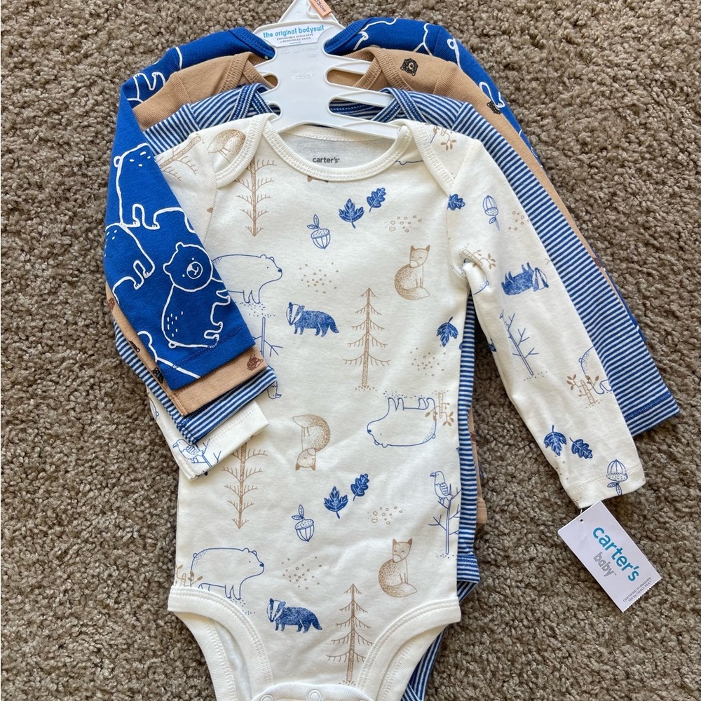 Carter's Kids One Piece Set - Cream and Blue